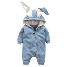 Load image into Gallery viewer, Rabbit Ear Hooded Baby Jumpsuit