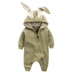 Rabbit Ear Hooded Baby Jumpsuit