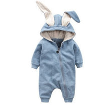 Load image into Gallery viewer, Rabbit Ear Hooded Baby Jumpsuit